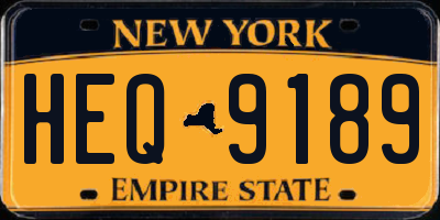 NY license plate HEQ9189