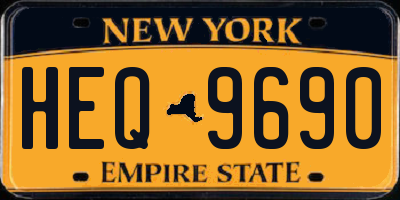 NY license plate HEQ9690