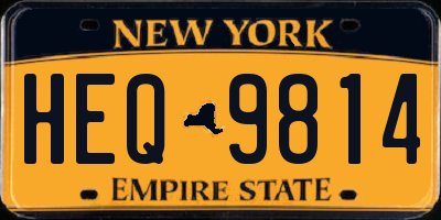 NY license plate HEQ9814