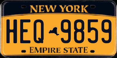 NY license plate HEQ9859