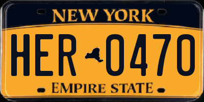 NY license plate HER0470