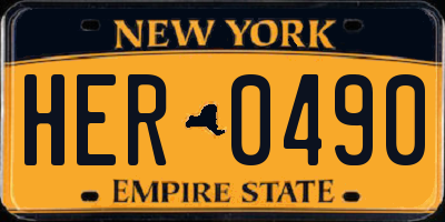 NY license plate HER0490