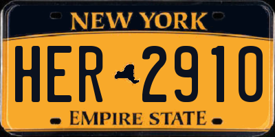 NY license plate HER2910