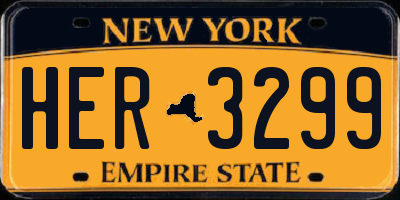 NY license plate HER3299
