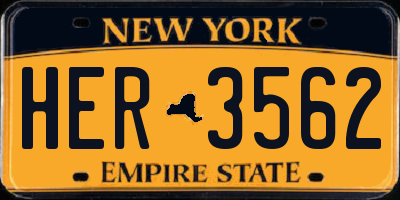 NY license plate HER3562