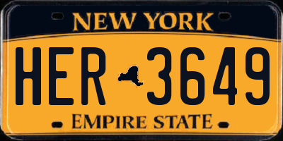 NY license plate HER3649