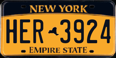 NY license plate HER3924