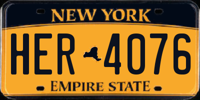 NY license plate HER4076