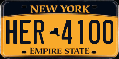 NY license plate HER4100