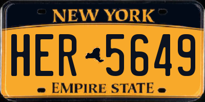 NY license plate HER5649