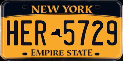 NY license plate HER5729