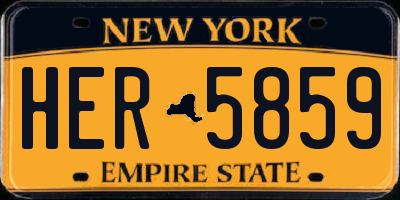 NY license plate HER5859