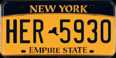 NY license plate HER5930