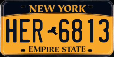 NY license plate HER6813