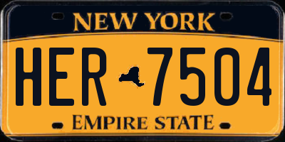 NY license plate HER7504