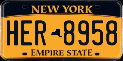 NY license plate HER8958