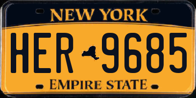NY license plate HER9685