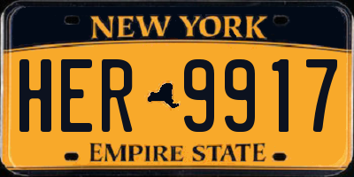 NY license plate HER9917