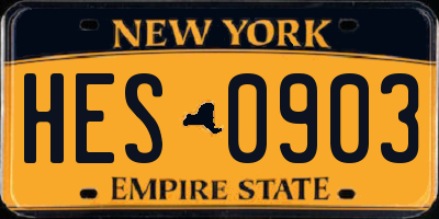 NY license plate HES0903