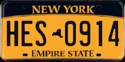 NY license plate HES0914