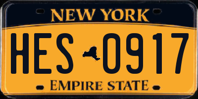 NY license plate HES0917
