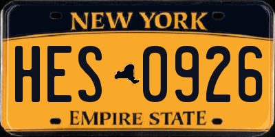 NY license plate HES0926