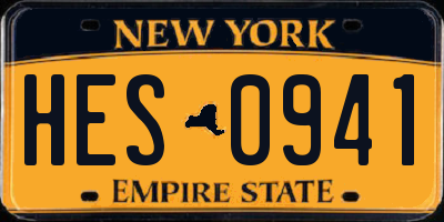 NY license plate HES0941