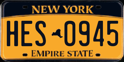 NY license plate HES0945
