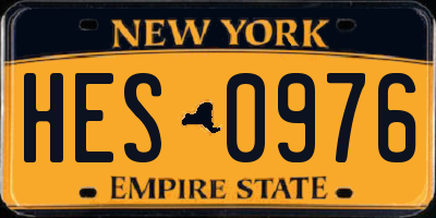 NY license plate HES0976