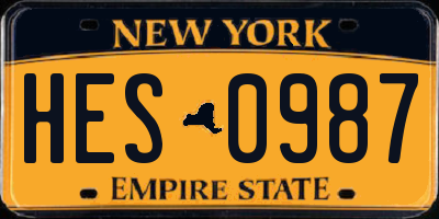 NY license plate HES0987