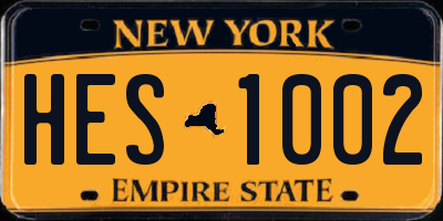 NY license plate HES1002