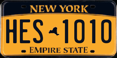 NY license plate HES1010