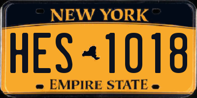 NY license plate HES1018