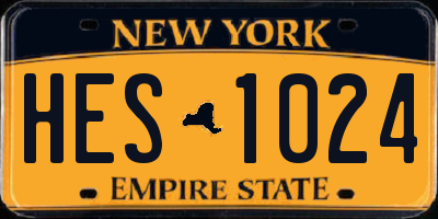 NY license plate HES1024