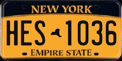 NY license plate HES1036