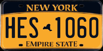 NY license plate HES1060