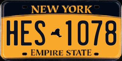 NY license plate HES1078
