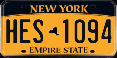 NY license plate HES1094