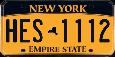 NY license plate HES1112