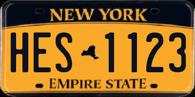 NY license plate HES1123