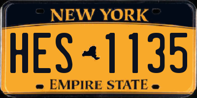 NY license plate HES1135