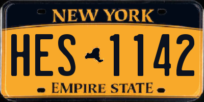 NY license plate HES1142