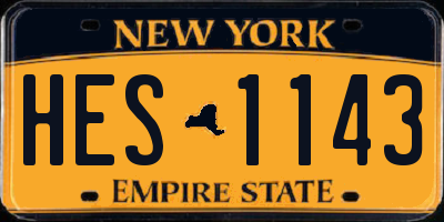 NY license plate HES1143