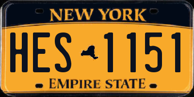 NY license plate HES1151
