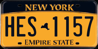 NY license plate HES1157