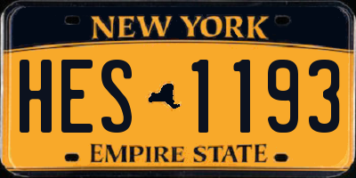 NY license plate HES1193