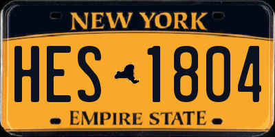 NY license plate HES1804