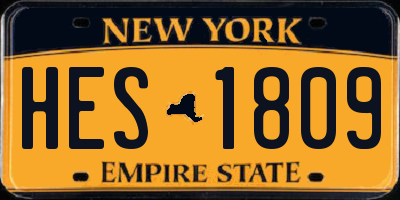 NY license plate HES1809