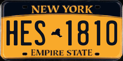 NY license plate HES1810