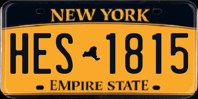 NY license plate HES1815